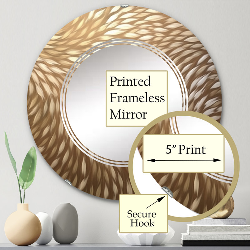 Krosby - Miroir mural moderne rond, 24 po x 24 po
