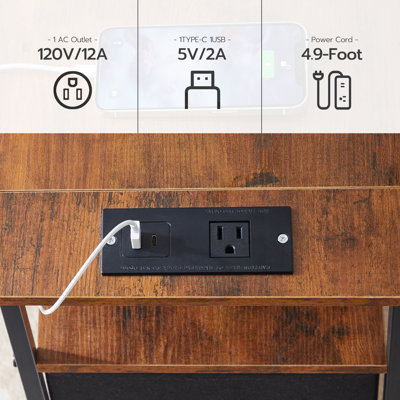 End Table with Charging Station