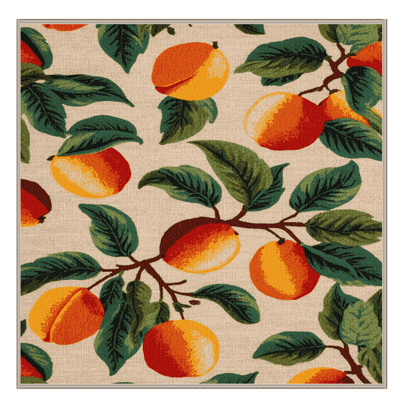 Washable Nectarine Fruits Area Rug, Square 8'