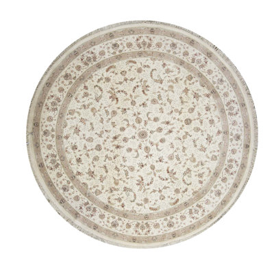 Tapis rond de haute qualité noué à la main