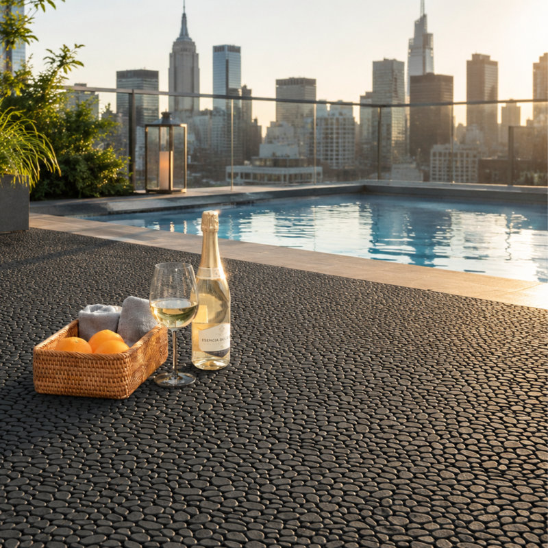 Carreaux de terrasse en plastique, Noir
