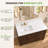 42 in W x 22 in D White Solid Surface Vanity Top with Left Integrated Sink and 4 in Backsplash