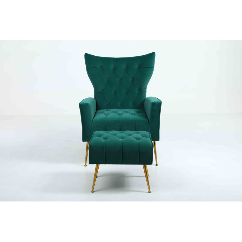 Fauteuil d'appoint avec repose-pieds Wickham Polperro, Vert