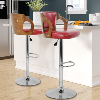 Calcidon Swivel Adjustable Height Bar Stool by George Oliver
