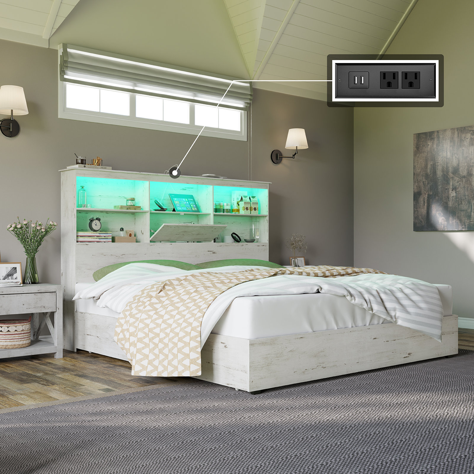 Union Rustic Izena Lighted LED Bookcase Bed & Reviews | Wayfair
