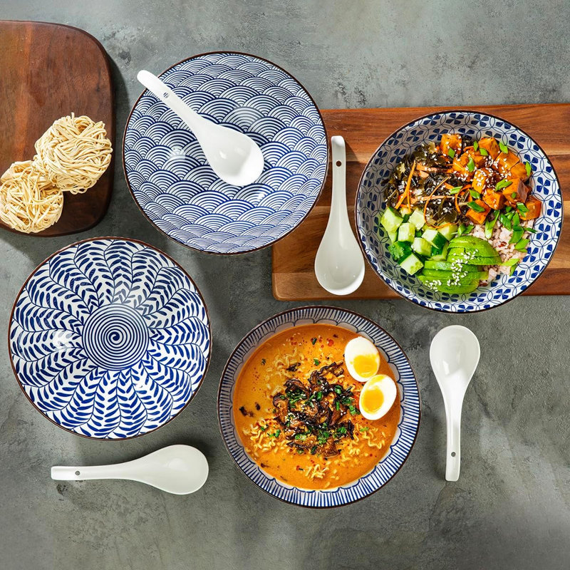 4PC RAMEN BOWL SET WITH SPOON