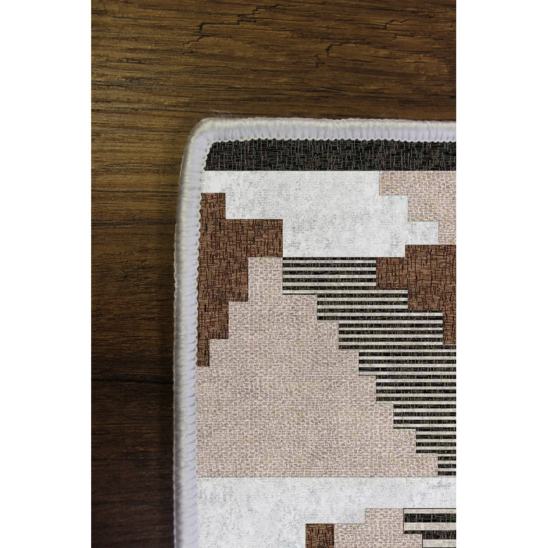 Eco-Friendly Non-Slip Area Rug, 4.6 x 7.2 Feet | 100% Polyester, Antibacterial, Machine Washable | 650 g/m², 0.16 in Pile Height, Digital Print | Perfect for Living Room, Bedroom, and High-Traffic Areas
