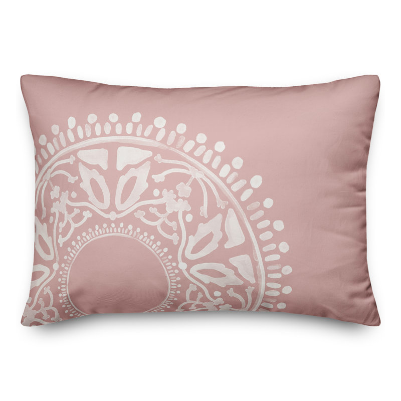 Boho Circle Throw Pillow, Pink
