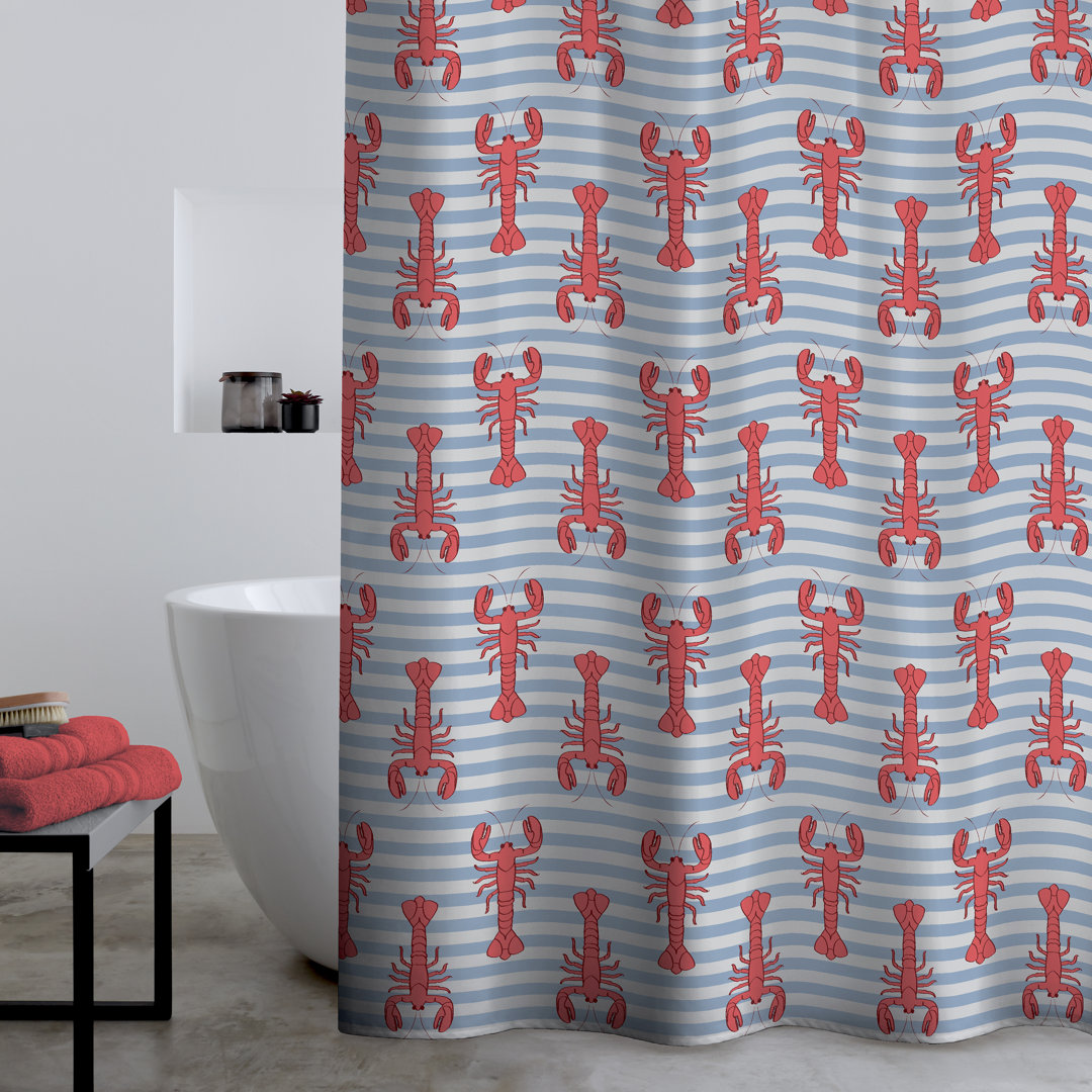 Lobster Shower Curtain Panel