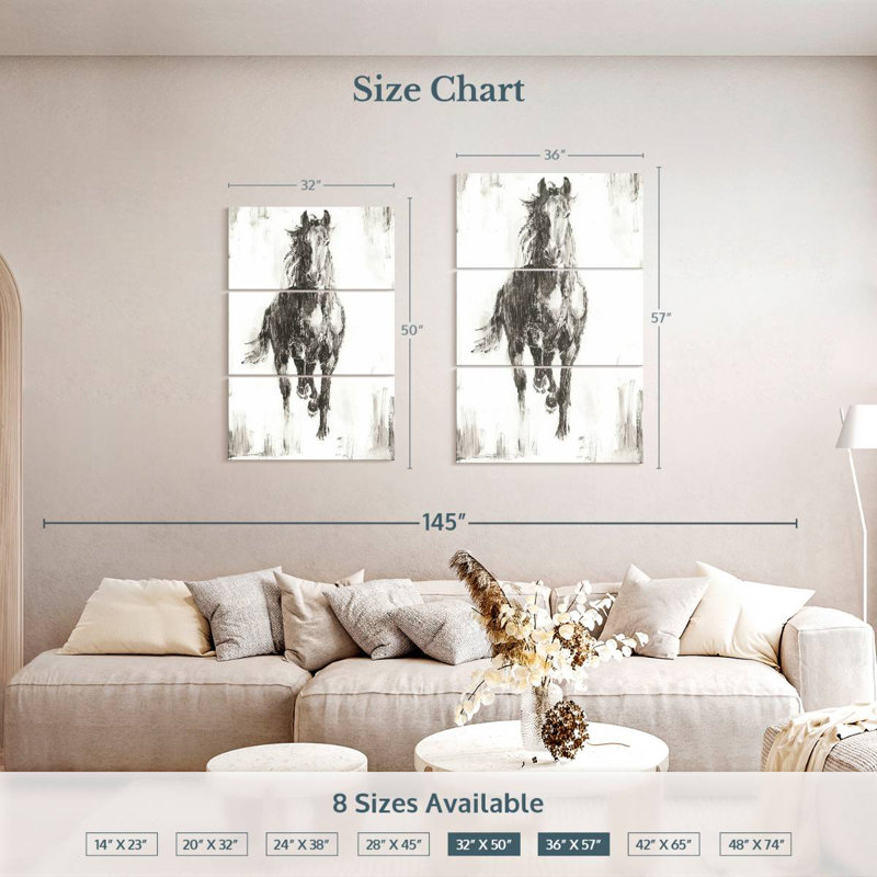 Brampt Rustic Black Stallion I, 50" H x 32" W