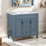 Skyelynn Bathroom Storage Cabinet with 2 Soft Closing Doors,36'' Bathroom Vanity with Top Sink Resin with Drawer,door,Bathroom Vanity