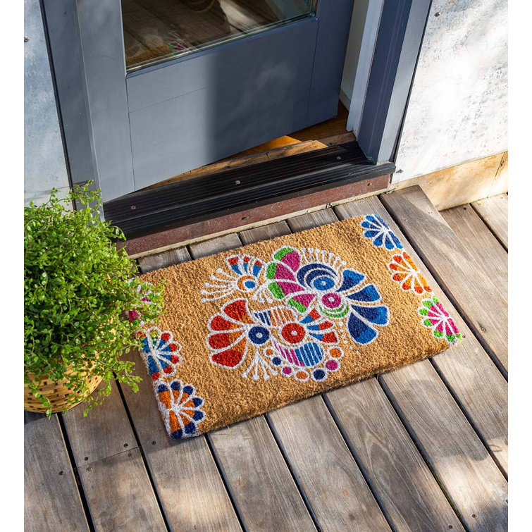 Otomi Mexican Peacock Coir Doormat