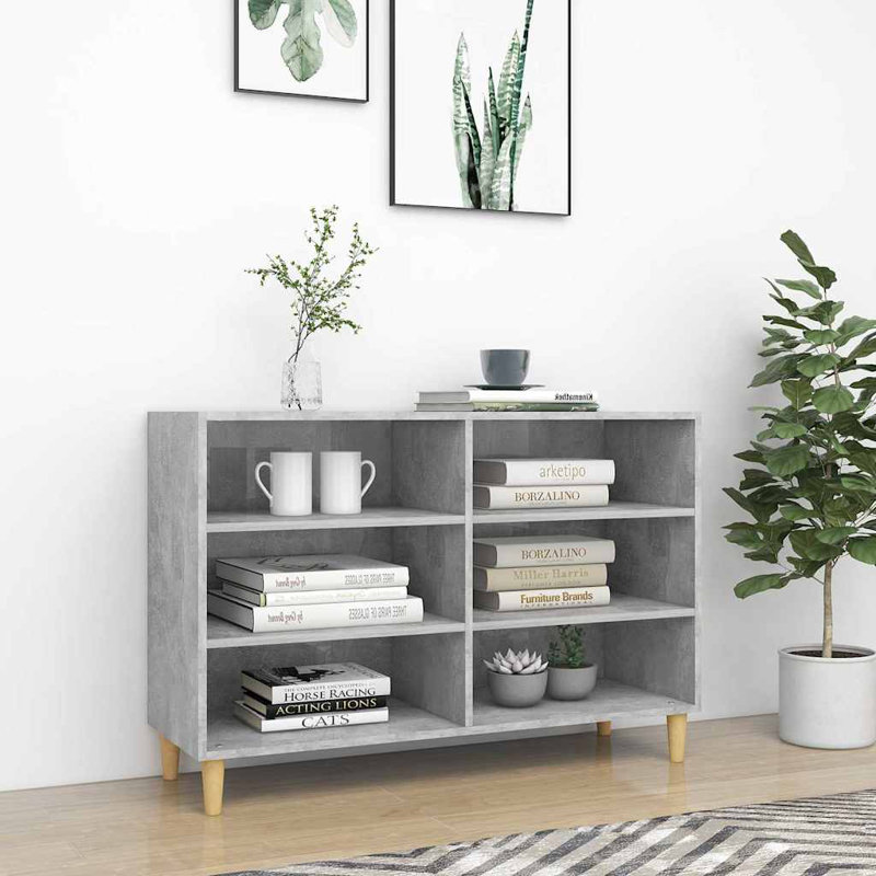 Giuseppa 70cm H x 103.5cm W Standard Bookcase, Concrete Grey