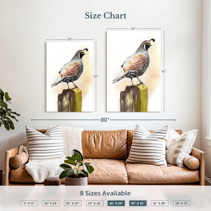 Brampt Quail, 39" H x 26" W