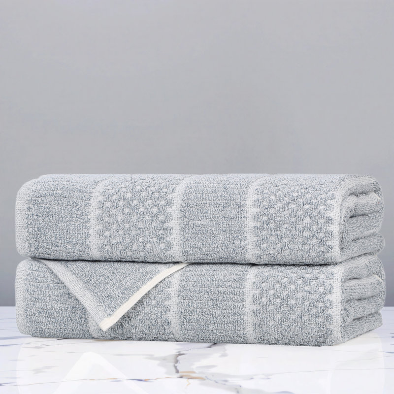 Serviettes de bain en mélange de coton et viscose Naples, Bleu denim