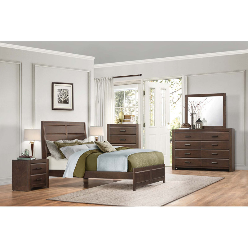 Mobilier de chambre à coucher en bois de style contemporain au fini très espresso 1pc