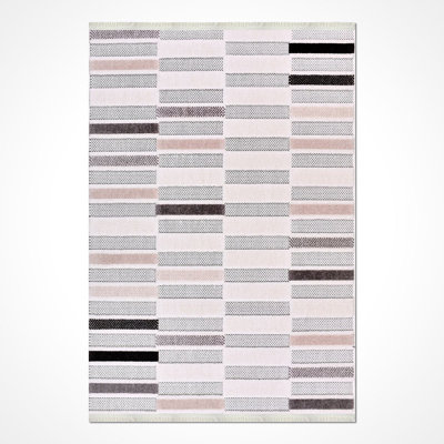 Modern Cream Machine Washable Non-Slip Area Rug