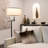 Ava 61 in. Mid-Century Modern LED Height-Adjustable Floor Lamp with Traditional Fabric Drum Shade