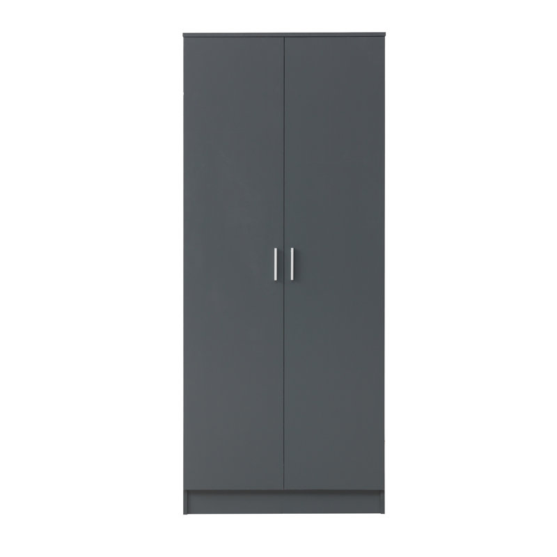 Deanda 2 Door Manufactured Wood Wardrobe, Dark Grey