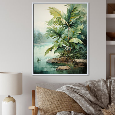 «Beachside Palms Tranquility I», impressions sur toile de palmiers et de palmiers