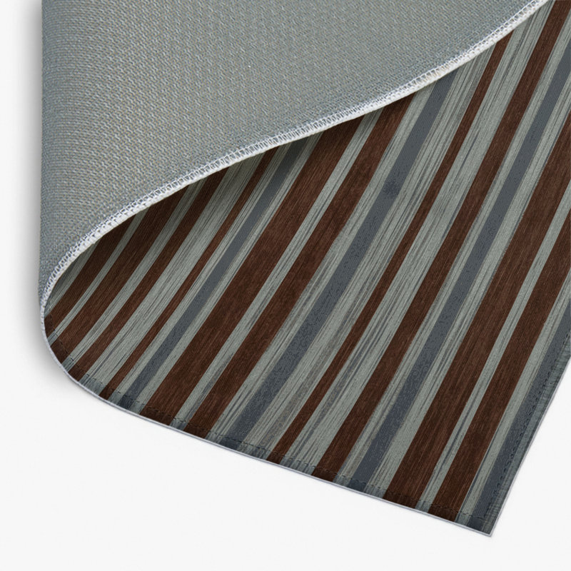 Tapis intérieur / extérieur brun HorizontalStripes, Rectangulaire 8 pi x 10 pi