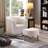 Sharolynn Upholstered Linen 26.4" Wide Swivel Barrel Chair with Ottoman-1263718258
