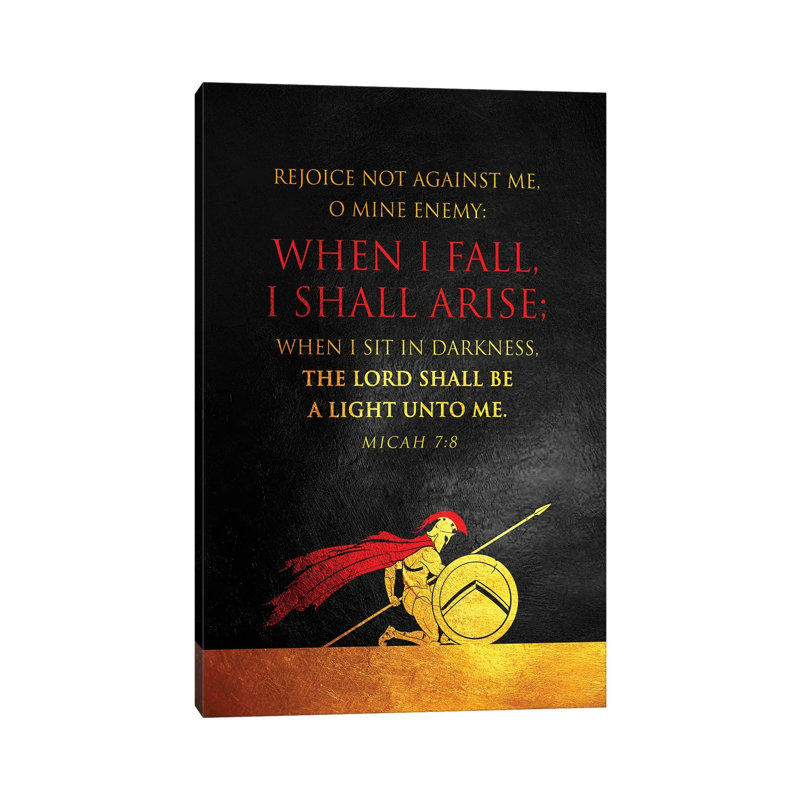 Micah 7:8 Bible Verse by Adrian Baldovino - Wrapped Canvas Rectangle Print, 30.48cm H x 20.32cm W x 1.905cm D