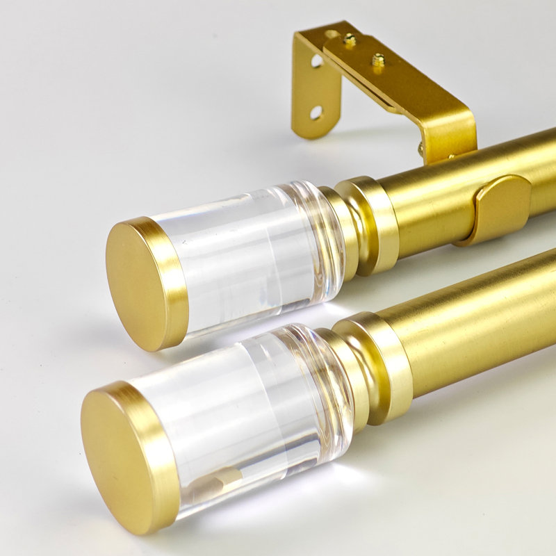 1-1/8 Inch  Adjustable Single Window Curtain Rod Set, 72" - 144"