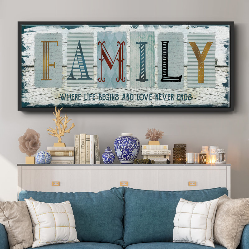 «Family Where Life», toile encadrée, H 20 po x l 50 po
