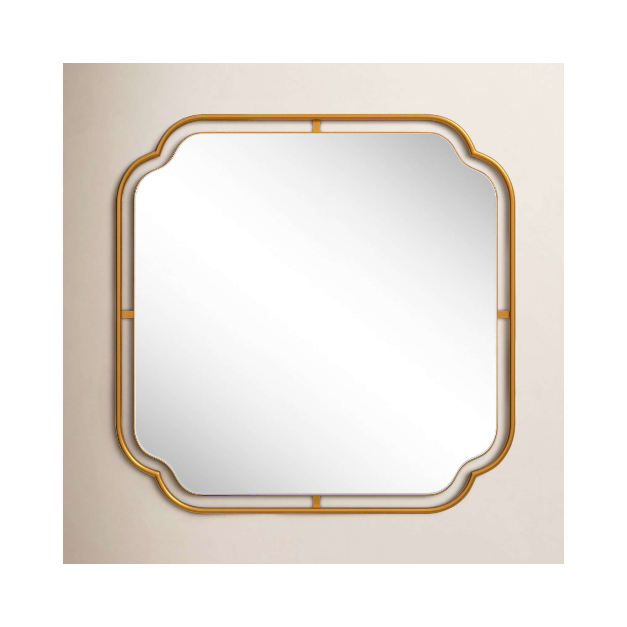 Moors Modern & Contemporary Accent Mirror, 36" H x 35.75" W, Brushed Gold