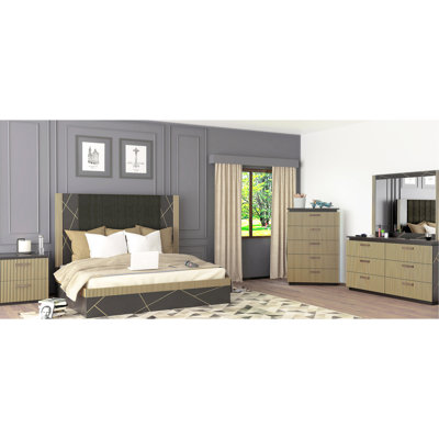 Mango Wood Queen Bed With Black Metalwork Features Finish And Metal Detailing