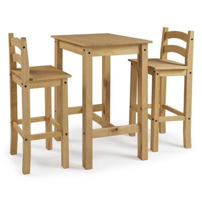 Tol 2 - Person Counter Height Pine Solid Wood Dining Set
