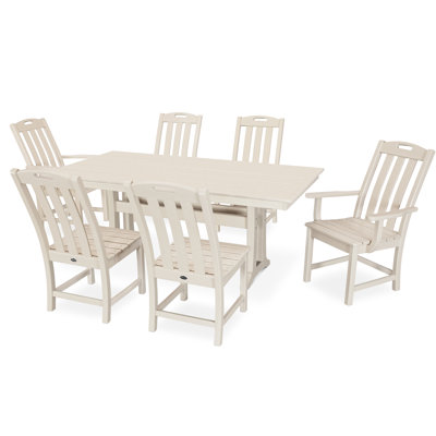 TREX Outdoors Yacht Club 7-Piece Farmhouse Trestle Dining Set