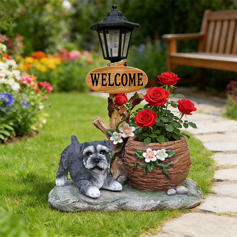Statue jardinière Schnauzer