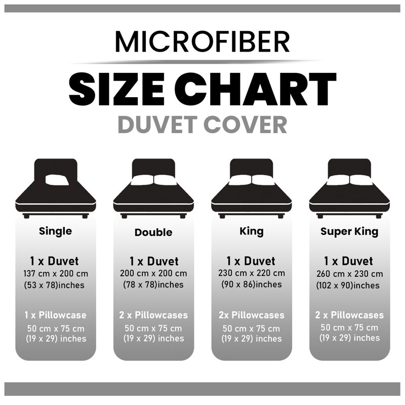 Omolade Grey Hypoallergenic Microfibre 2 Piece Duvet Cover, Double Duvet Cover set + 2 Standard Pillowcase