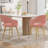 Velvet Dining Chairs Set of 2, Upholstered Kitchen Chairs with Arms & Hollow Back, Modern Accent Chair with Gold Metal Legs, Mid Century Side Chair with Soft Padded Seat for Dining Room Living Room Bedroom Vanity Chair-1309115527