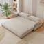 Canapé-lit causeuse 100% polyester beige-130165851
