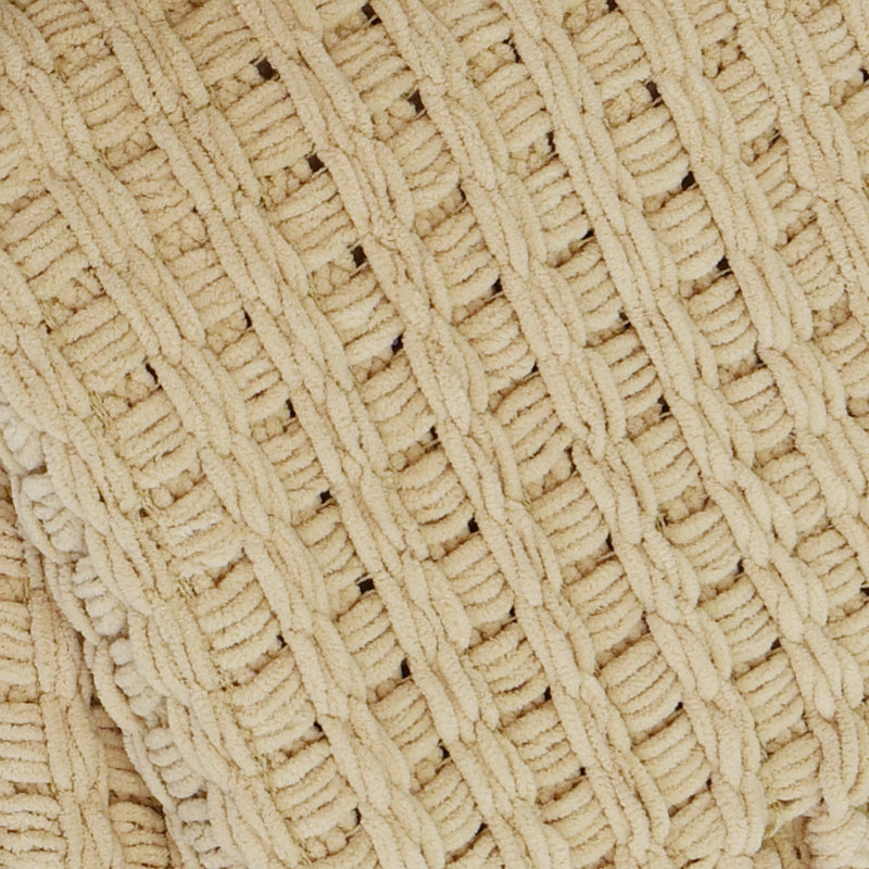 Jeté tricoté Space Yarn, Brun clair, 60 po x 80 po