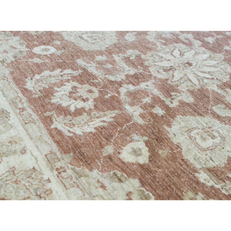 Tapis rouille et ivoire de haute qualité noué à la main