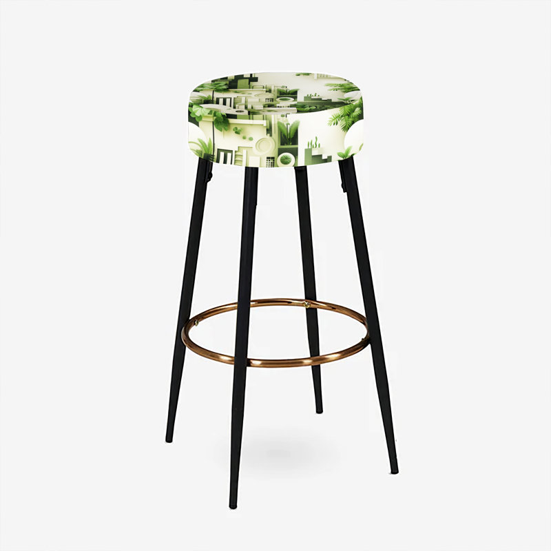 Ensemble de 2 tabourets de bar géométriques Cityscape Botanical Oasis
