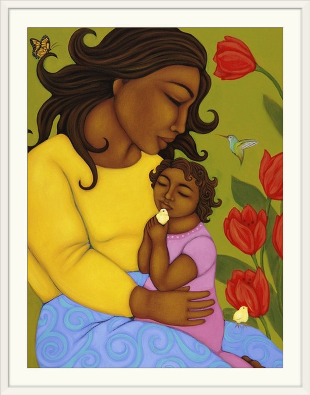 « mère et enfant », impression adams, impression, H 36 po x l 27 po x P 1,5 po, Toile
