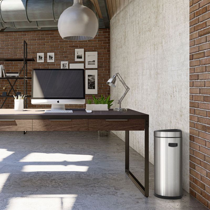Steel Open Kitchen Trash Can, 25.91" H x 15.35" W x 11.22" D, 13 Gallons