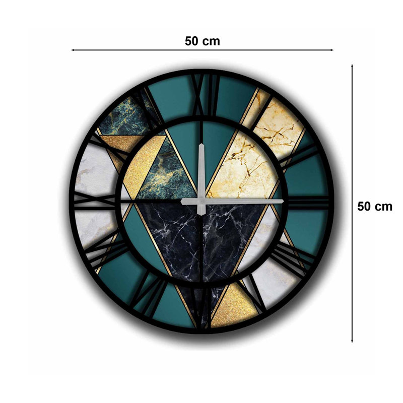 Horloge murale décorative élégante, 19,7 po de diamètre, 100% panneau de fibres à densité moyenne avec une épaisseur de 0,2 po | Nécessite 1 pile AA (non incluse) | Parfait pour la décoration intérieure, l'esthétique moderne et l'élégance intemporelle