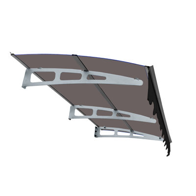 Door Window Awning Canopy 79"X34" - Polycarbonate Roof & Aluminum Support Upf80+ Protection, Weather For Concrete House With Brackets , Heat Wall