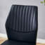  Chaises de salle à manger en polyuréthane avec pieds en métal argenté, dossier à rayures verticales, ensemble de 4 coussins à haute résilience, noir et argent-503239430-503239424-503239429