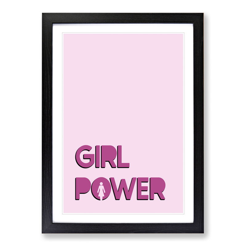 Power - Picture Frame Typography, 36cm H x 27cm W x 2cm D, Black Framed