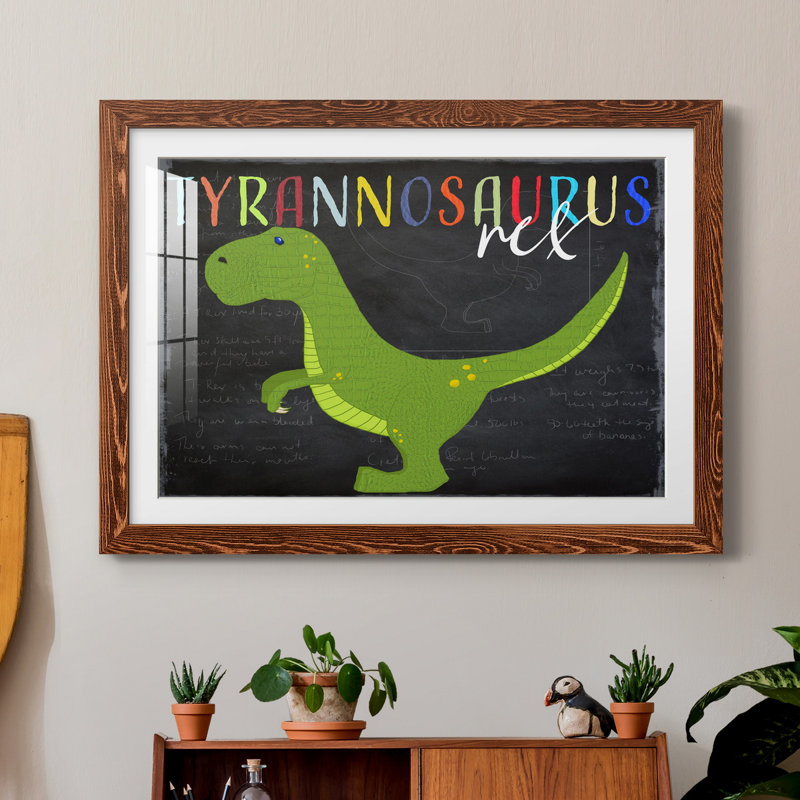 Tyrannosaurus Rex - reproduction de cadre photo sur papier, H 31 po x l 44 po x P 1 po, Papier avec cadre érable
