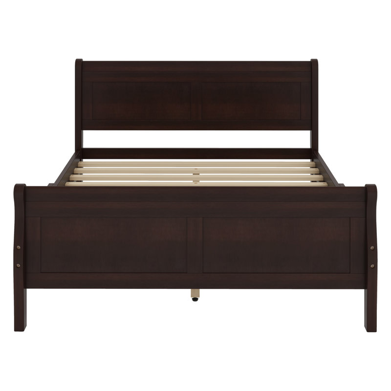 Wooden Platform Bed with Headboard and Footboard, Full, Espresso
