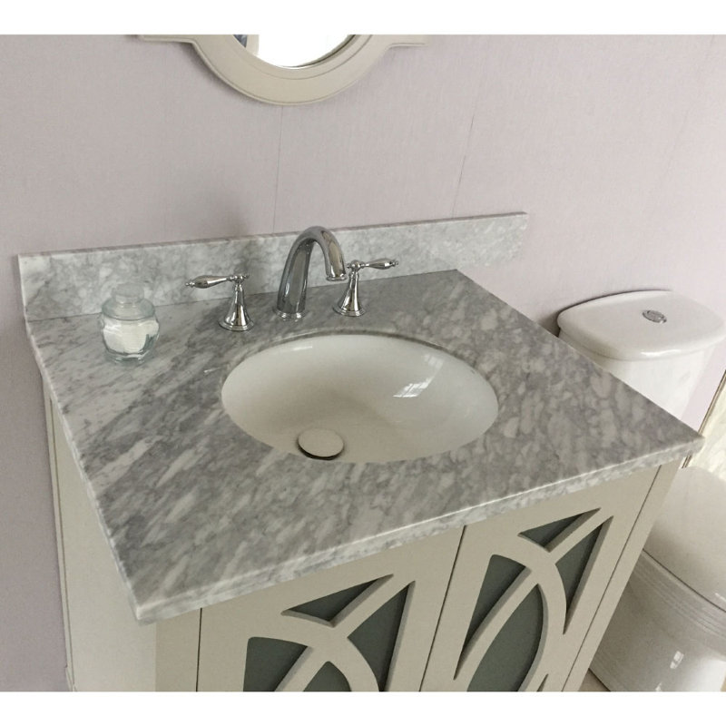 Longville 30'' Single Bathroom Vanity with Top, White