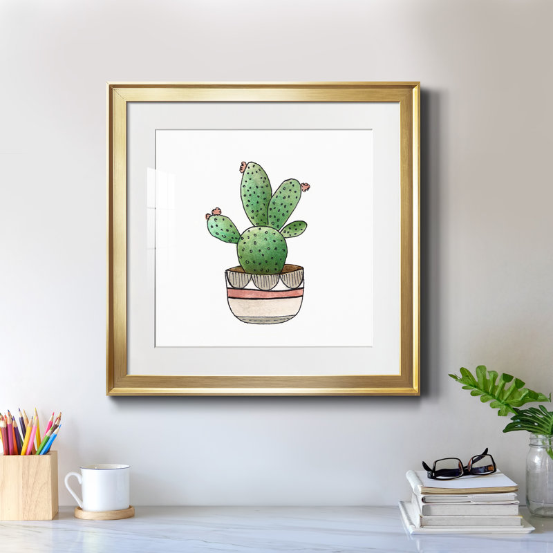 Boho Greenery III - peinture encadrée, Cadre doré, H 17,5 po x l 17,5 po x P 1,5 po